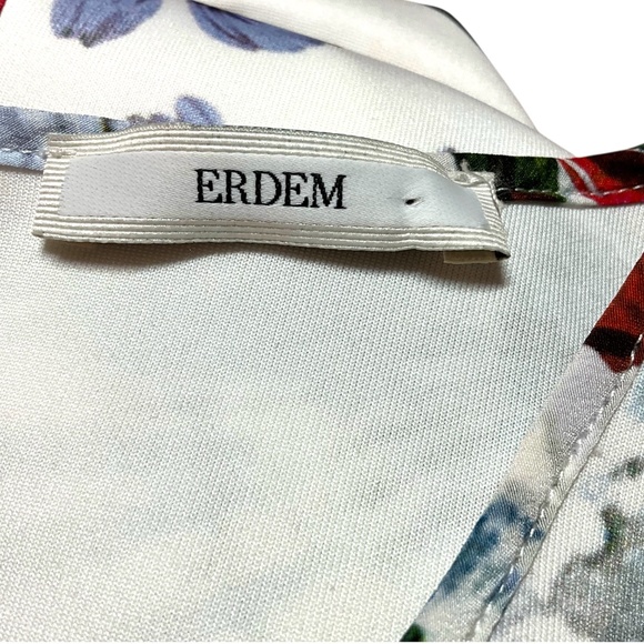 ERDEM Darlina Yuki Garden Neoprene Jersey Dress Exposed Back Zip Ruffle Hem 8 - Picture 5 of 12